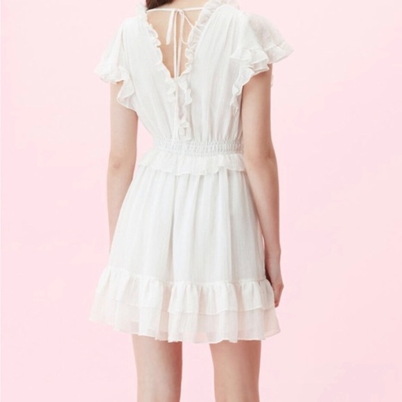 Rebecca Taylor Lurex Striped V Neck Dress Mini - Picture 2 of 6